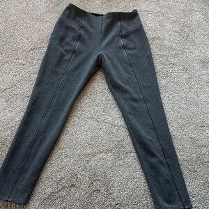 Lysse Charcoal Gray Pants with faux leather trim